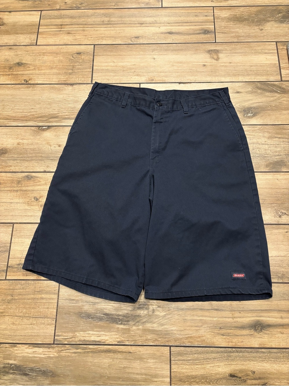 Y2K Super Baggy Dickies Navy Blue Work Shorts Size 34W Skater Streetwear Shorts